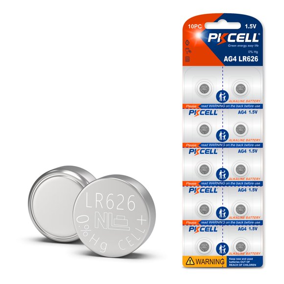 Pila alcalina PKCELL AG4 LR626 1,5 V 10 piezas