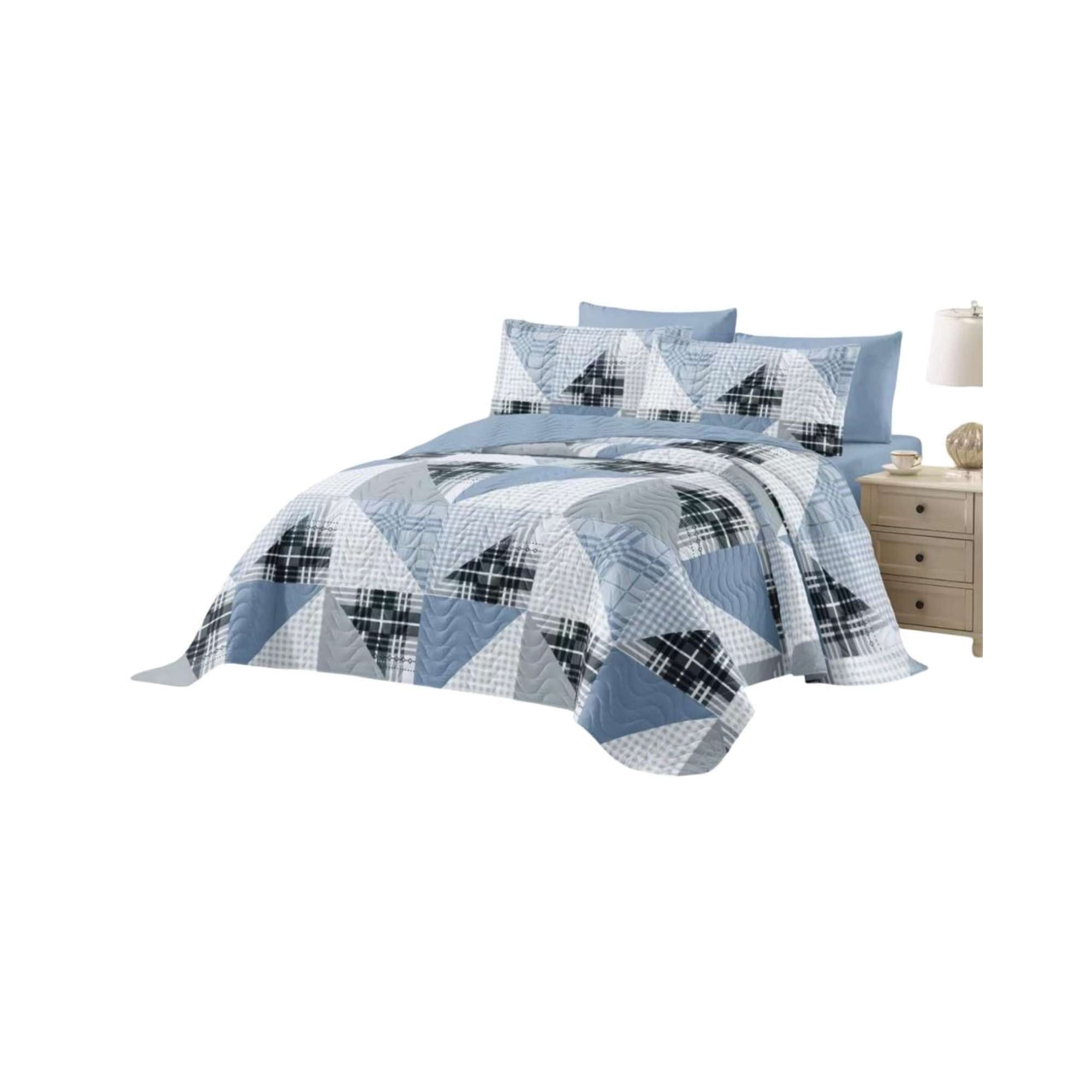 Tf - Cubrecama Quilt Reversible Elegante Y Liviano 2 Plazas