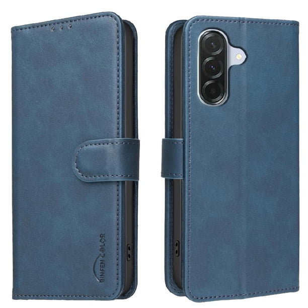Funda Billetera para Samsung Galaxy A54 Protección RFID y Soporte Ajustable Azul