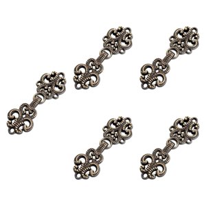 Magideal - 5 Piezas Broche Clásico Botón De Chal Cierre De Capa Clip Cardigan Fabricado En Aleación Con Diseño Vintage De Flor Adecuado Para Ropa Femenina Fiesta Bronce