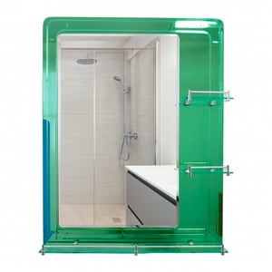 Joytek - Espejo Simple Rectangular Green 80X60 Con Repisas
