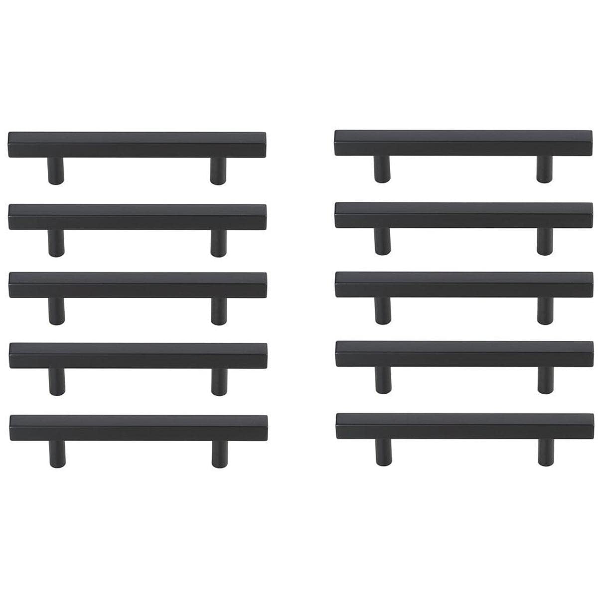 Tiradores De Barra Elegant Decor Dior, Paquete De 10, Negro Mate, 10,5 Cm
