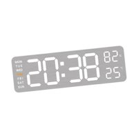 Bothyi - Reloj De Pared Digital Reloj De Escritorio Multiusos Para Sala De Estar, Sala De Estudio, Hogar, Concha Blanca