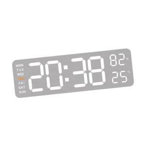 Bothyi - Reloj De Pared Digital Reloj De Escritorio Multiusos Para Sala De Estar, Sala De Estudio, Hogar, Concha Blanca