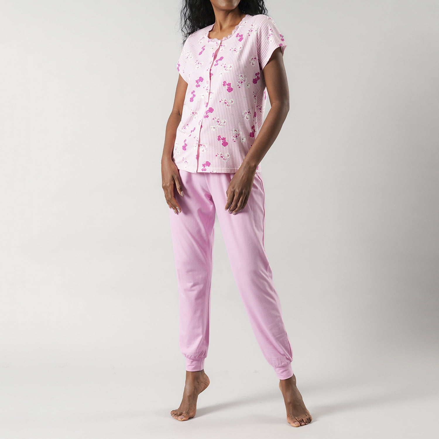 Flores - Set Top Abotonado + Pantalon Puño 33581-223