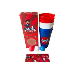Carnaval - Vasos Terremoto Pong Chile - 6Unds - 600Ml Rojo