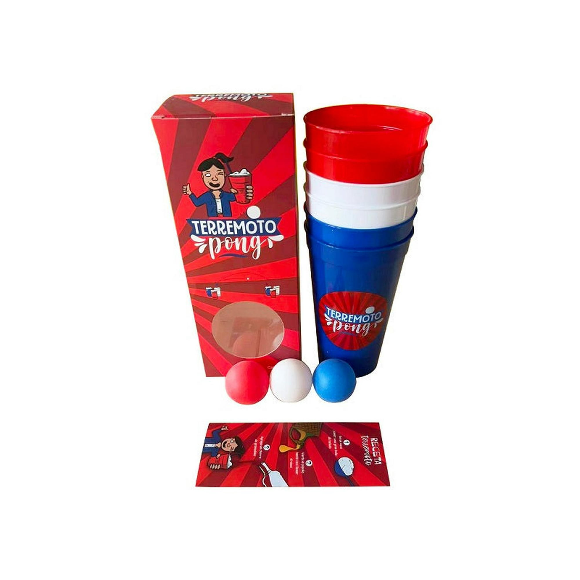 Carnaval - Vasos Terremoto Pong Chile - 6unds - 600ml Rojo
