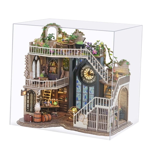 Casa De Muñecas En Miniatura De Madera, Obra De Arte, Casa De Madera Creativa Para Niños, Adolescentes Y Adultos Con Cubierta A Prueba De Polvo