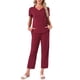 thumbnail image 1 of INSPIRE CHIC Conjuntos de Pijama para Mujer Ropa de Dormir de Verano con Sujetador Incorporado Camisetas de Manga Corta y Pantalones Conjunto de Salón con Bolsillos L Rojo, 1 of 6