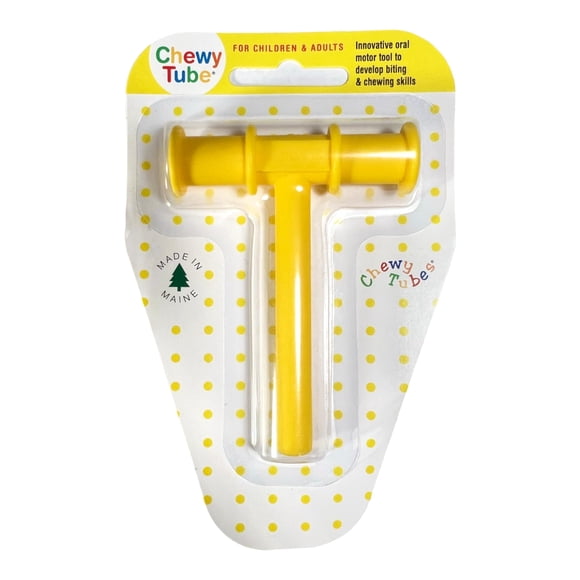 Tubo masticable amarillo Chewy Tubes para recién nacidos y niños
