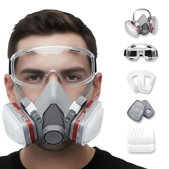 Máscara respiradora de media cara Tesoro Moda con gafas y filtros