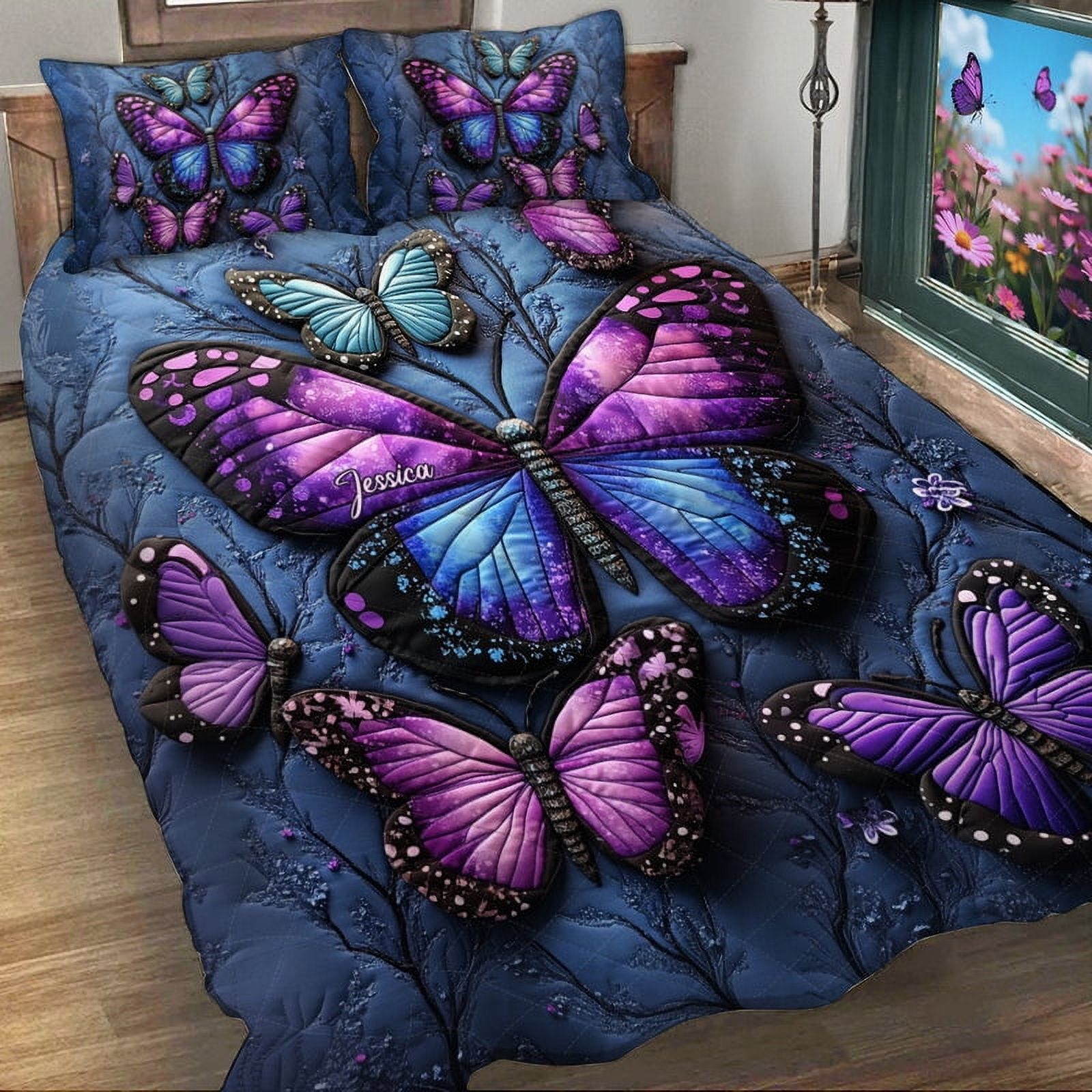 Milsleep - Mariposas Preciosas - Juego De Edredón Personalizado Mariposas