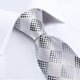 thumbnail image 3 of Corbata Gris seda hombre con paño y colleras Modelo Punto Gris, 3 of 6