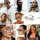thumbnail image 5 of Gafas de sol rectangulares sin montura retro para mujer y hombre, lentes tintadas, montura de metal dorado, gafas cuadradas vintage sin montura., 5 of 6