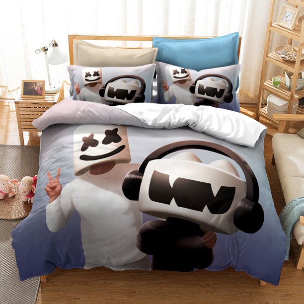 Fashion DJ Music Marshmello Bedding Set Boys Girls Twin Size Duvet Cover Pillowcase Bed Kids Adult Home Textiles Bed Sheets