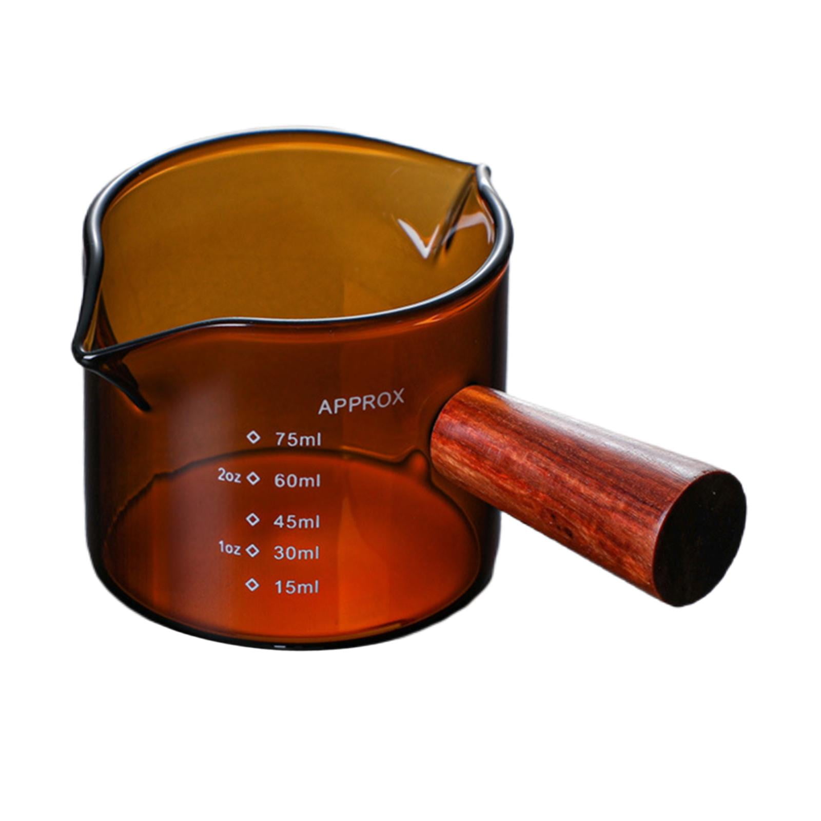 Bothyi - Taza De Espresso De Vidrio Taza De Café De Leche De Doble Boca Taza Medidora De Chupito Ámbar