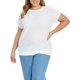 thumbnail image 1 of GRACIA Y GRANDEZA Blusa de Verano para Mujer Talla Grande Punto de Canalé Cuello Barco Manga Raglán Suelta Blusas Casuales Huecas 1X Blanco, 1 of 6