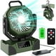 thumbnail image 1 of Ventilador portátil para acampar TOPPORTED de 2000 mAh con linterna LED verde, 1 of 3