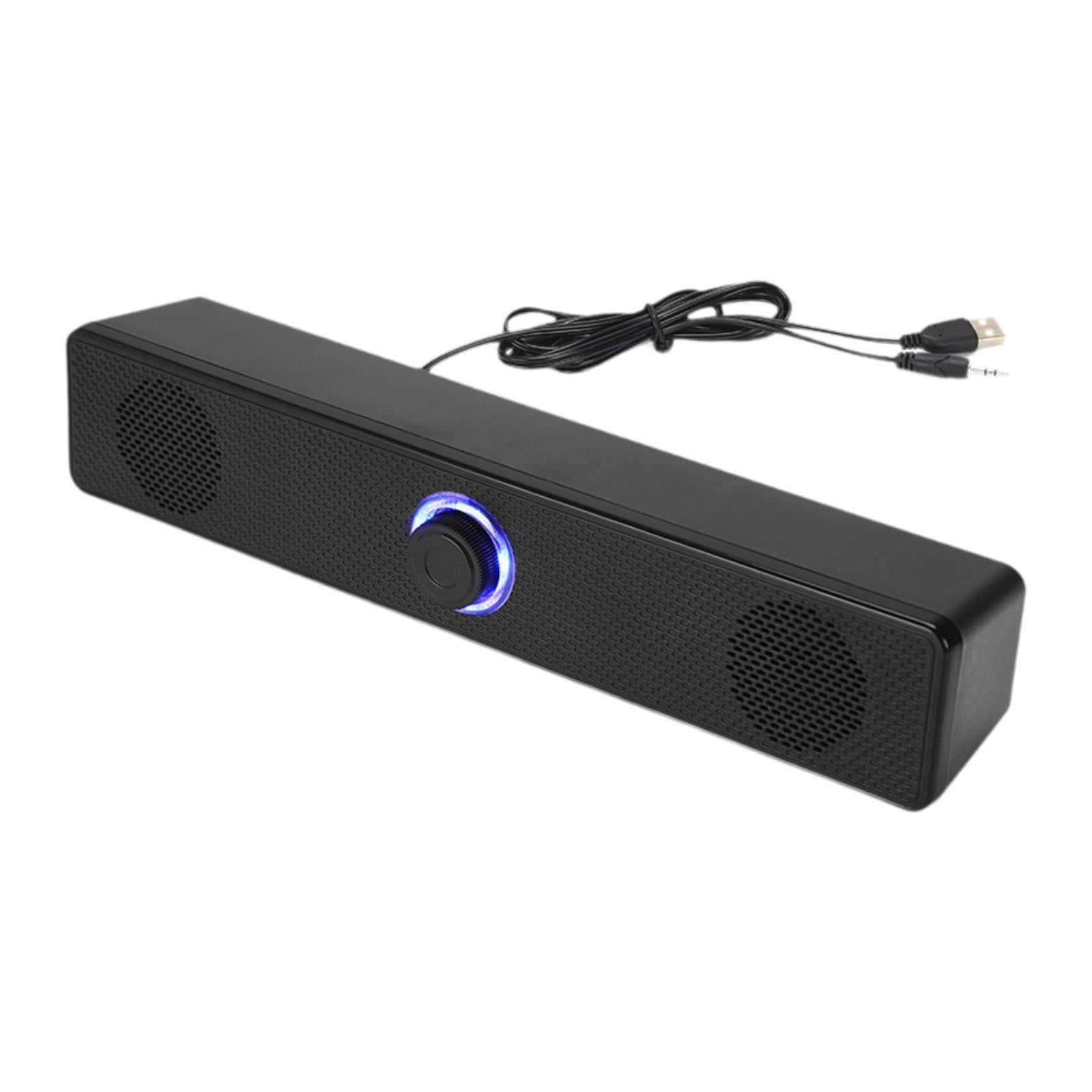Magideal - Altavoz Con Cable Para Ordenador, Barra De Sonido Portátil Con Entrada Auxiliar De 3,5mm, Estéreo, Alimentado Por Usb, Para Escritorio, Portátil, Pc Y