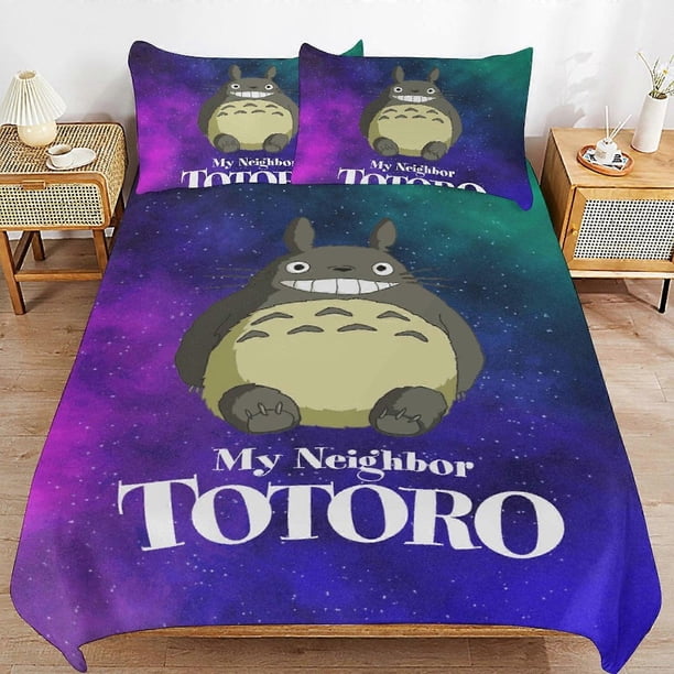 Funda Nórdica De Microfibra Con Estampado 3d De Mi Vecino Totoro Edredón Ligero De 3 Piezas