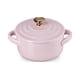 thumbnail image 1 of Cazuela Mini Redonda Le Creuset 237 ml Rosa con Pomo de Corazón Dorado, 1 of 3