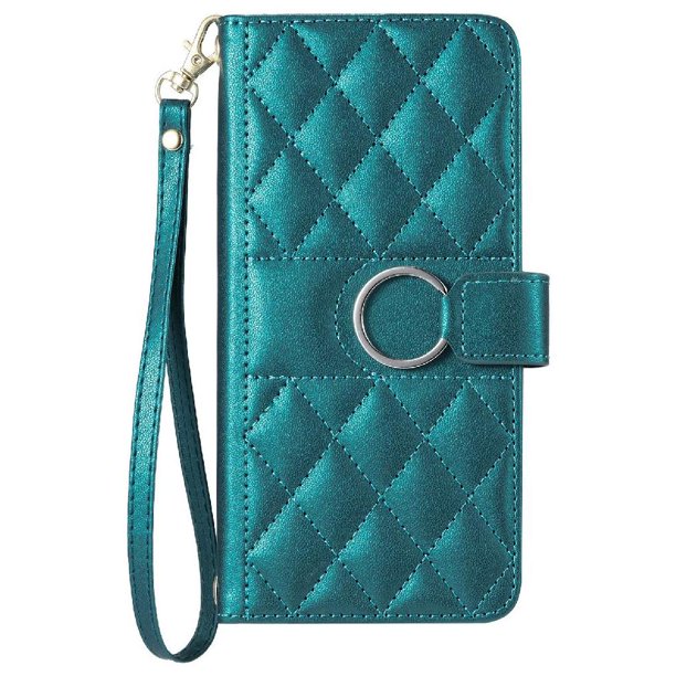 Funda Acolchada con Anilla y Correa para Samsung Galaxy A73 5G Slots para Tarjetas Verde