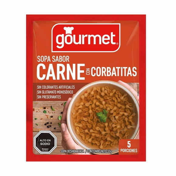 Sopa Sabor Carne con Corbatitas (5 Porciones) Sobre, 55 g