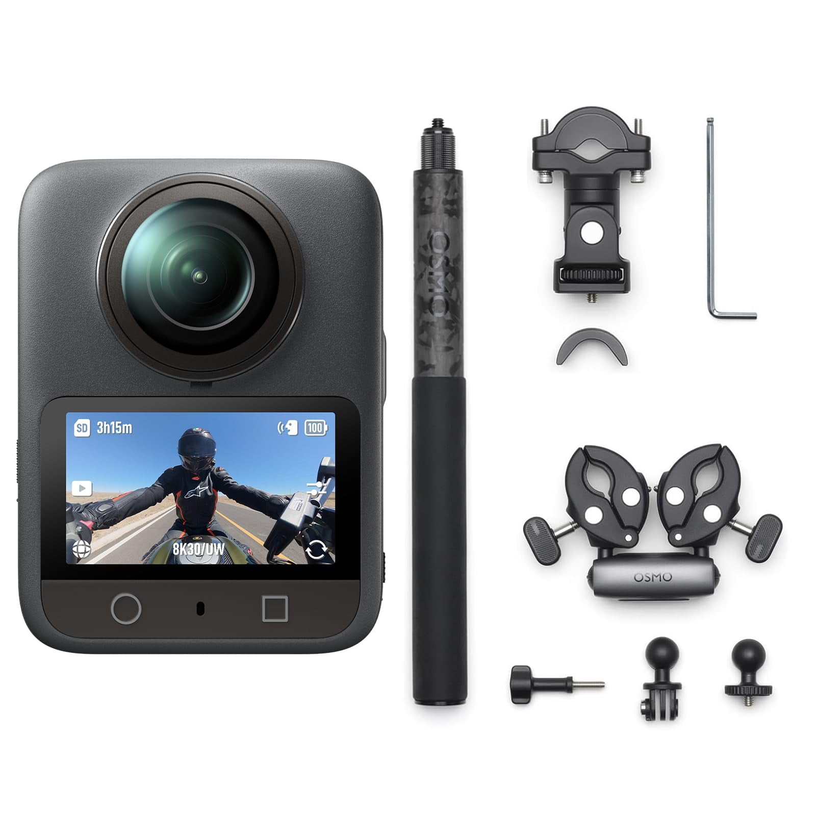 Cámara 360 Dji Osmo 1 Pulgada 8k 4k/120 Fps Combo Para Motocicleta