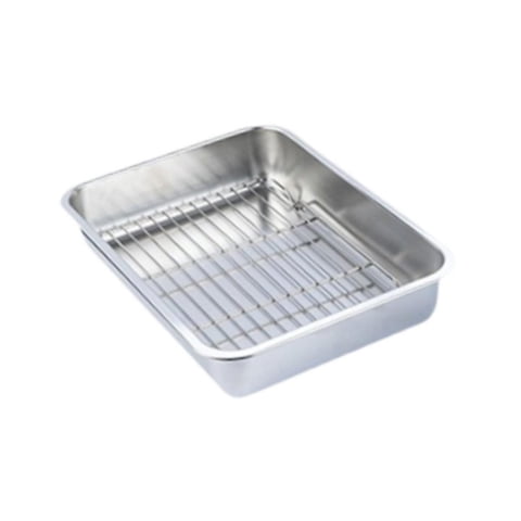 Magideal - Bandeja Para Hornear Con Bandeja De Colchón De Aceite De Estante Multipropósito, Bandeja Para Galletas, Bandeja De Horno Con Estante Para Comida Para 36X27X7Cm