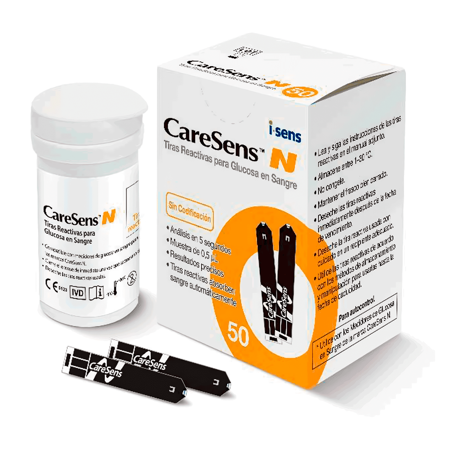 Cintas Tiras Reactivas 50 Unidades Glucometro Caresens N Premier