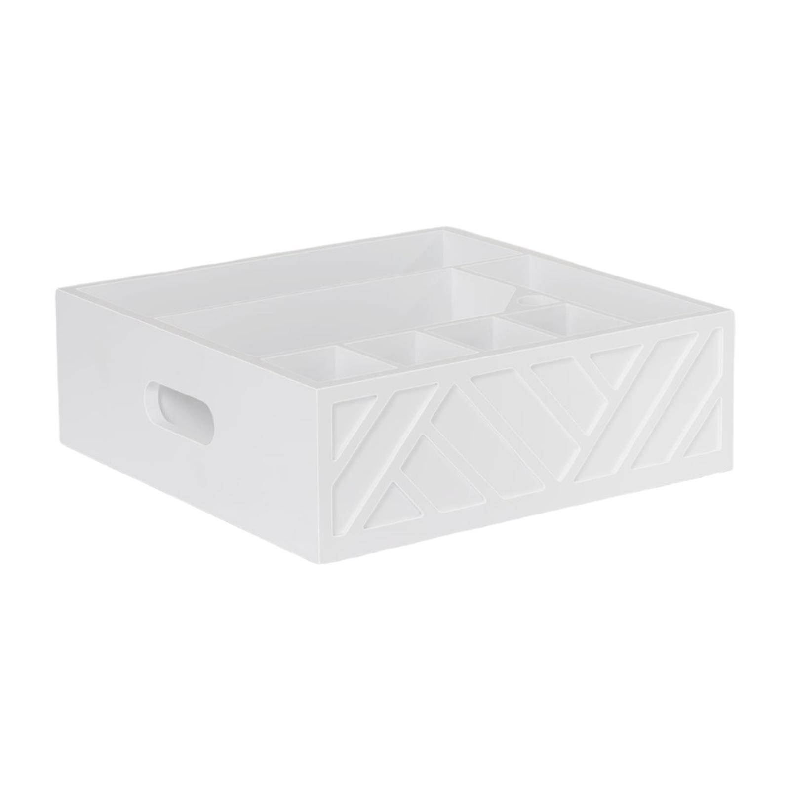 Magideal - Organizador De Platos De Papel Para Encimera, Soporte Para Utensilios, Caja De Cubiertos Portátil, Caja De Madera Para Cubiertos, Tenedores, Platos De Blanco