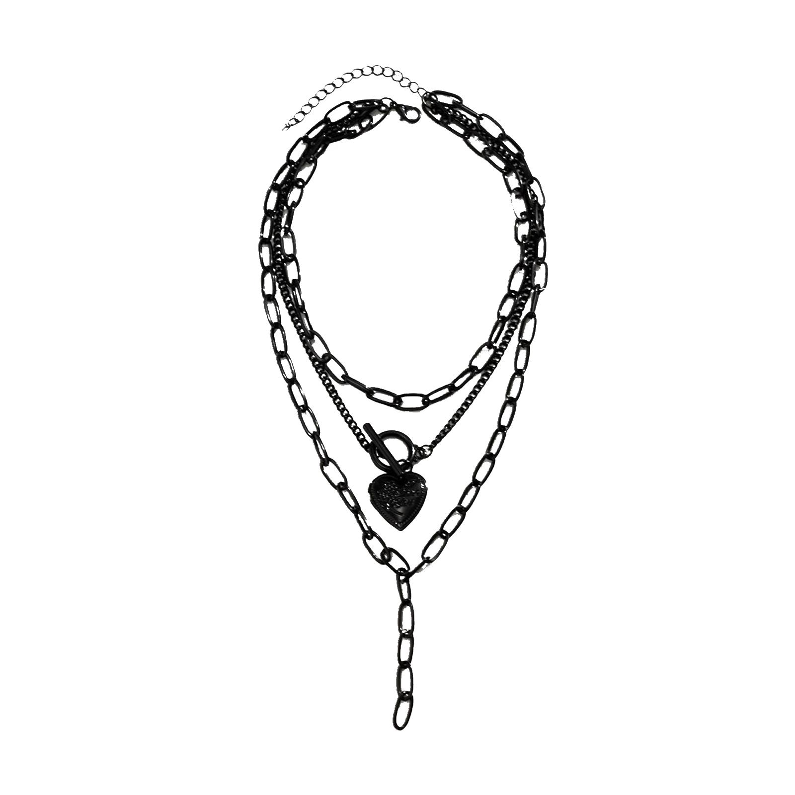 Magideal - Collar Con Colgante, Cadena De Eslabones En Capas, Decoración Para Clavícula, Bonito Corazón