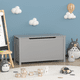 thumbnail image 3 of Kids Wooden Toy Box Storage with Safety Hinged Lid for Ages 2+ (Gray), 3 of 3
