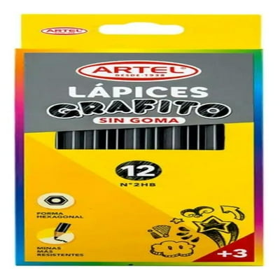 Estuche 12 Lapices Grafito 2 Hb Hexagonal  Artel