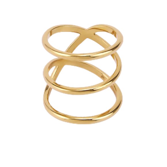 Anillo Hey Harper chapado en oro, impermeable y apilable