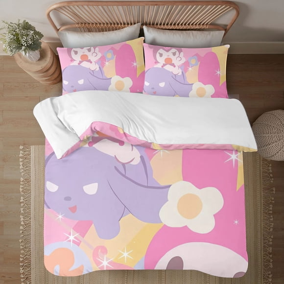 My Melody Soft 3D Printed Duvet Cover Bedding Set with Comforter Cover 3 Piece Set