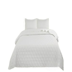 Genérico - Quilt - Cubrecama 2 Plazas Con Pompones B7