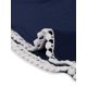 thumbnail image 5 of INSPIRE CHIC Conjunto de Pijama para Mujer de Mezcla de Rayón Suave con Manga Corta y Pantalones Capri con Cintura Elástica Ropa de Casa para Primavera Verano L Azul Marino, 5 of 6