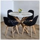 thumbnail image 1 of Juego de Comedor Warwick Melamina Blanca 100cm + 4 Sillas Capitonne Velvet Negro, 1 of 3