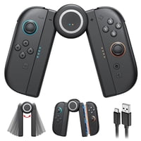 Genérico - Empuñadura De Carga Para Nintendo Switch, Soporte Magnético Para Mandos Con 5 Posiciones De Rotación Ajustables Para Joycons, Juega Mientras Se Carga Con Indicador Led Y Cable De 1,5 M