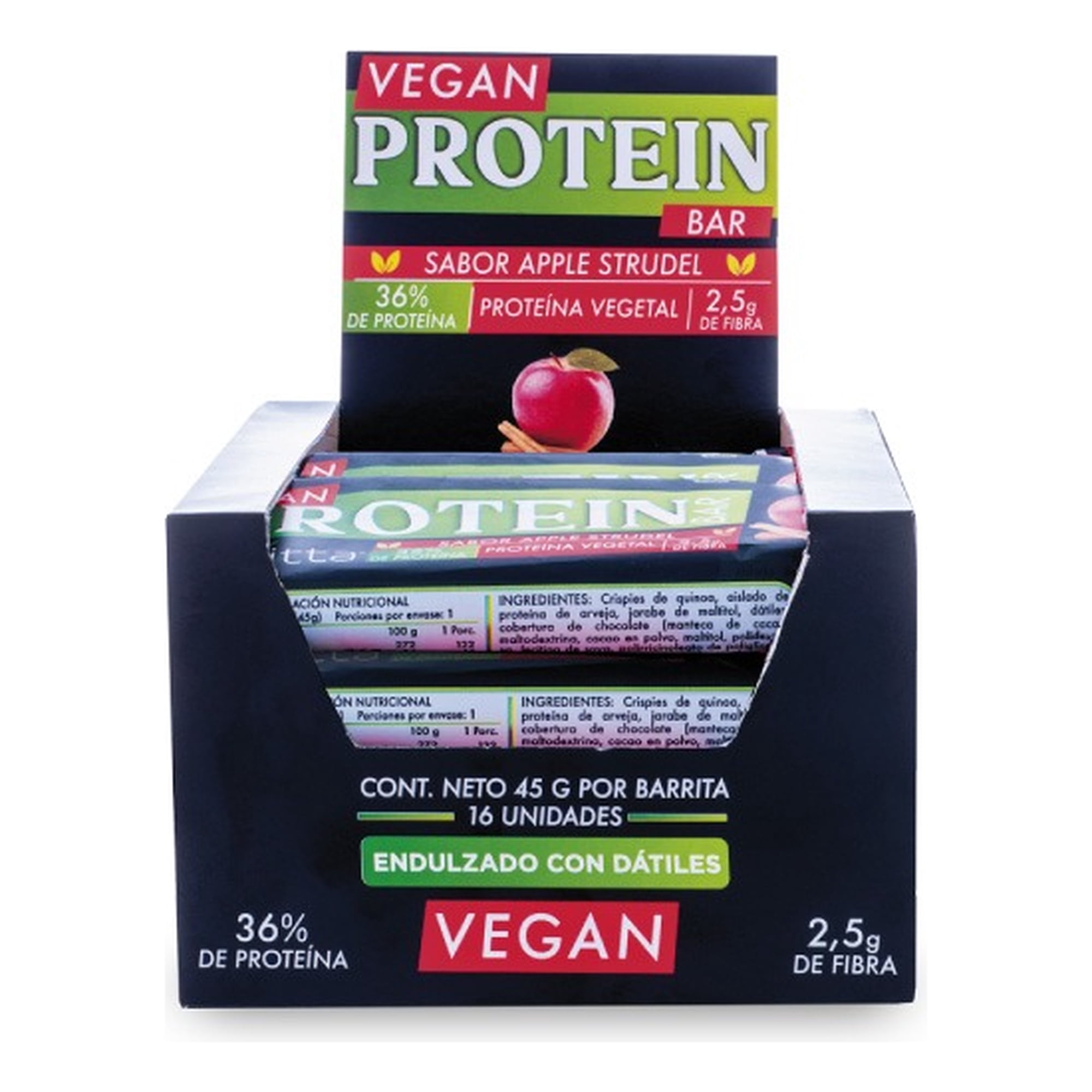 Revitta Wellness - 16 Barritas Veganas Proteína Vegetal 45 Grs. Revitta