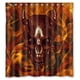 thumbnail image 1 of Cortina de ducha con diseño de calavera de toro y ganchos, tamaño 60 x 72 pulgadas, 1 of 3