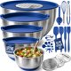 thumbnail image 1 of Juego de 28 piezas de tazones de acero inoxidable azul Priority Chef, 1 of 9