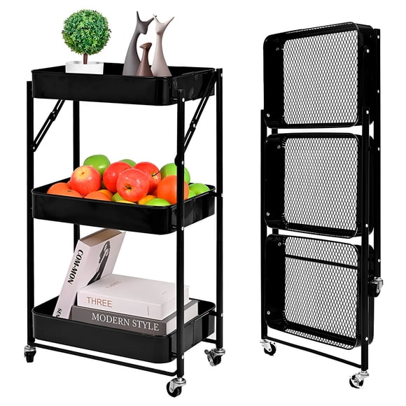 Mueble Organizador Plegable DecoTeam 3 Estantes con Ruedas