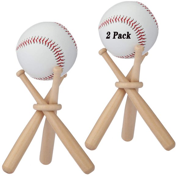 BaseGoal Soporte de exhibición de madera para béisbol y sóftbol, 2 unidades