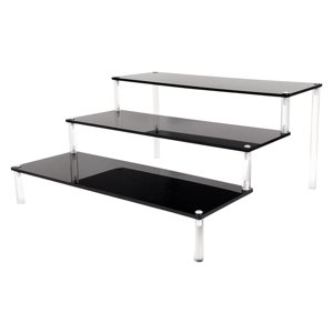 Genérico - Estante Acrílico Maquillaje Perfume Cupcake Negro 40Cm 3 Niveles