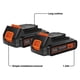 thumbnail image 2 of Batería BLACK+DECKER, 20 V MAX POWERCONNECT, 1,5 Ah, iones de litio, paquete de 2, 2 of 7