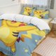 thumbnail image 2 of Dancing Pikachu 3 Piece Sets Full/Queen Size - Reversible Microfiber Quilts with Shams Soft Lightweight Bedspread Coverlet Comforter for All Season Bed Sheets, 2 of 4
