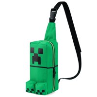 Bolso Cruzado Minecraft Creeper Para Niños Con Correa Ajustable
