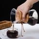 thumbnail image 5 of Cafetera de vertido con filtro de goteo reutilizable de acero inoxidable, jarra de café de vidrio de borosilicato sin plomo con moderno collar de madera para taza, 5 of 6